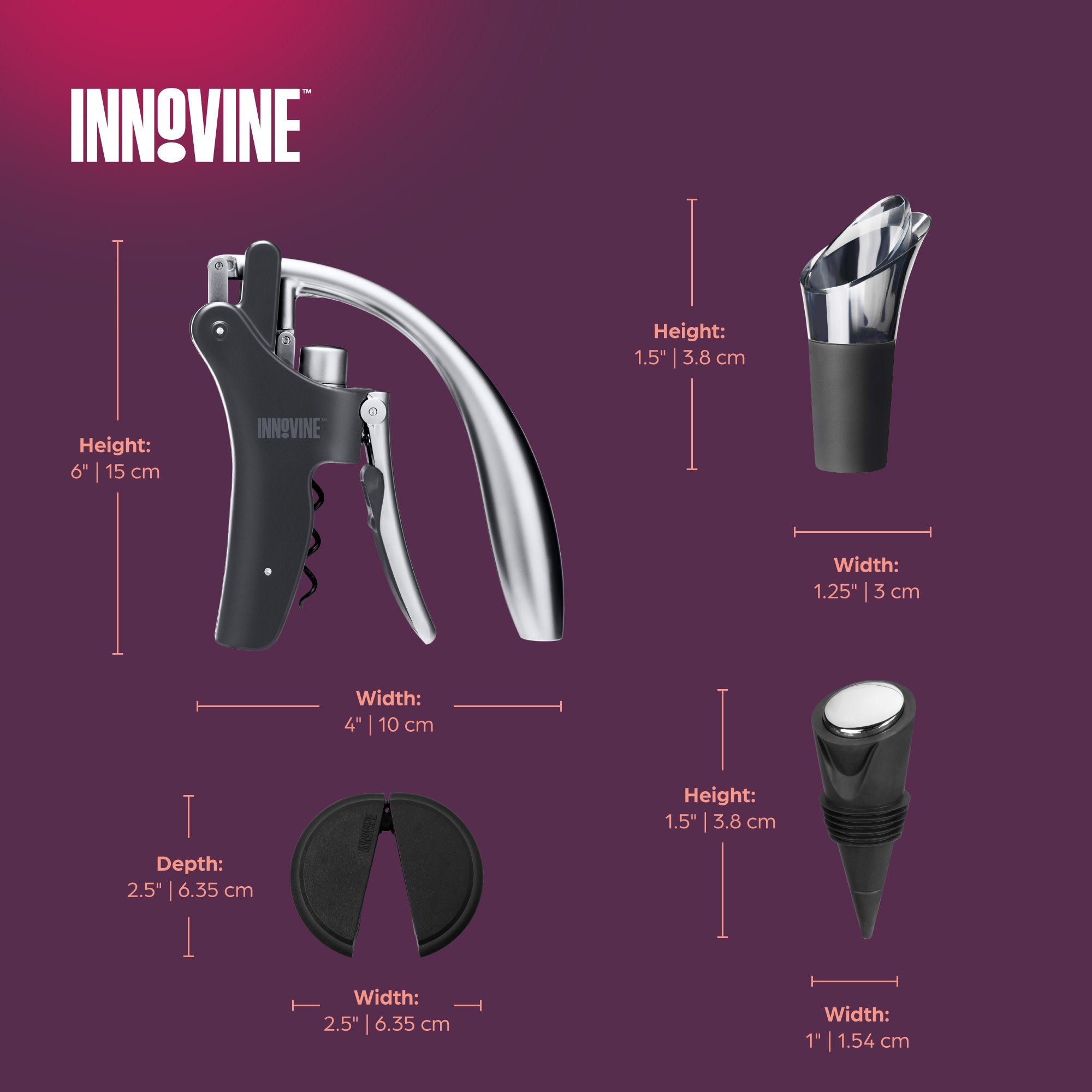 Lever Corkscrew 4-Piece Gift Set