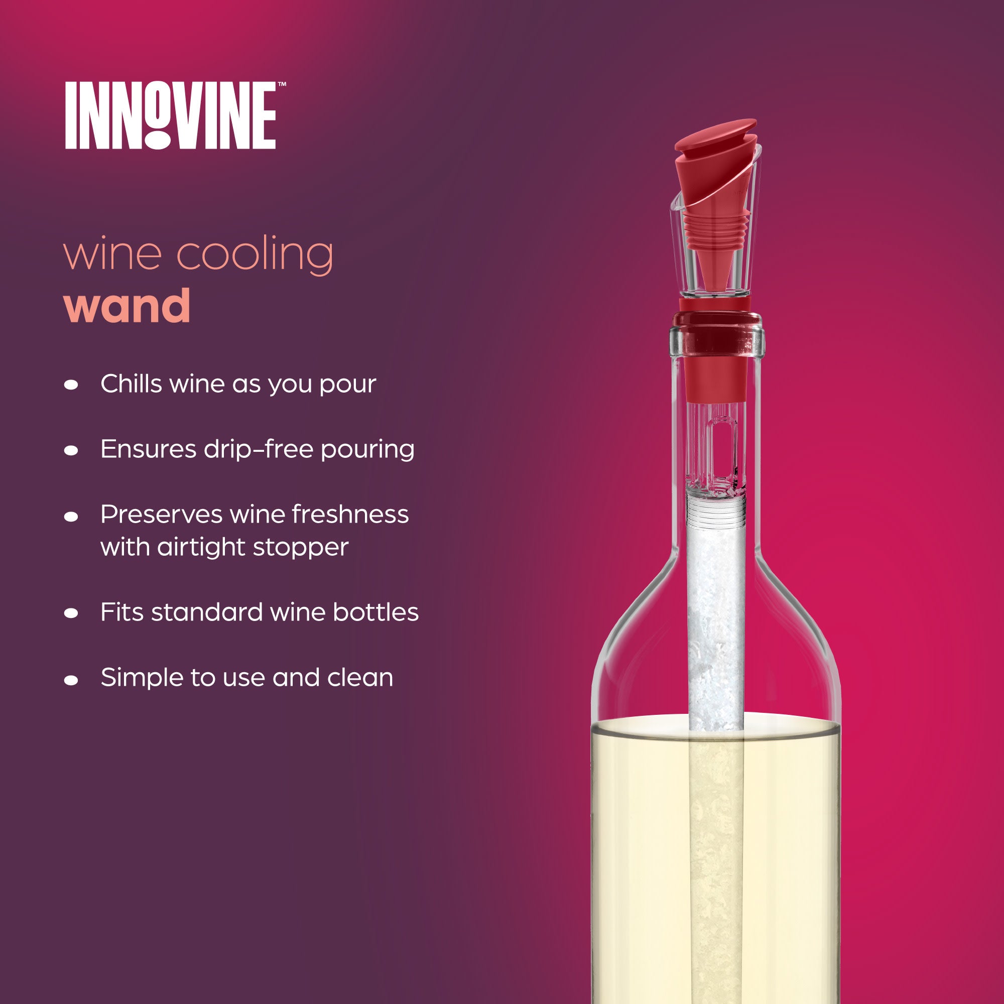 Wine Cooling Wand in Raspberry