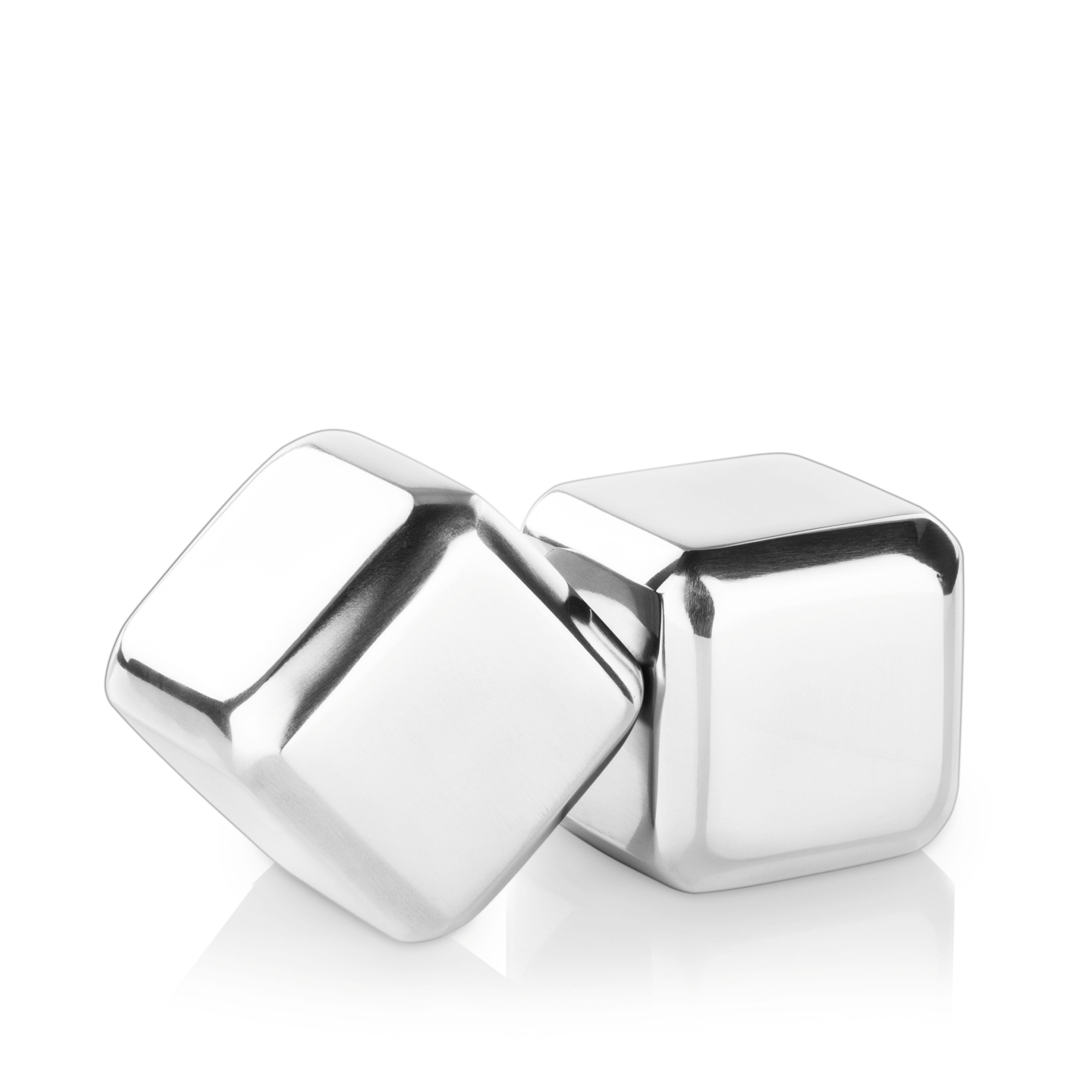 Large Stainless Steel Ice Cubes, Set of 2