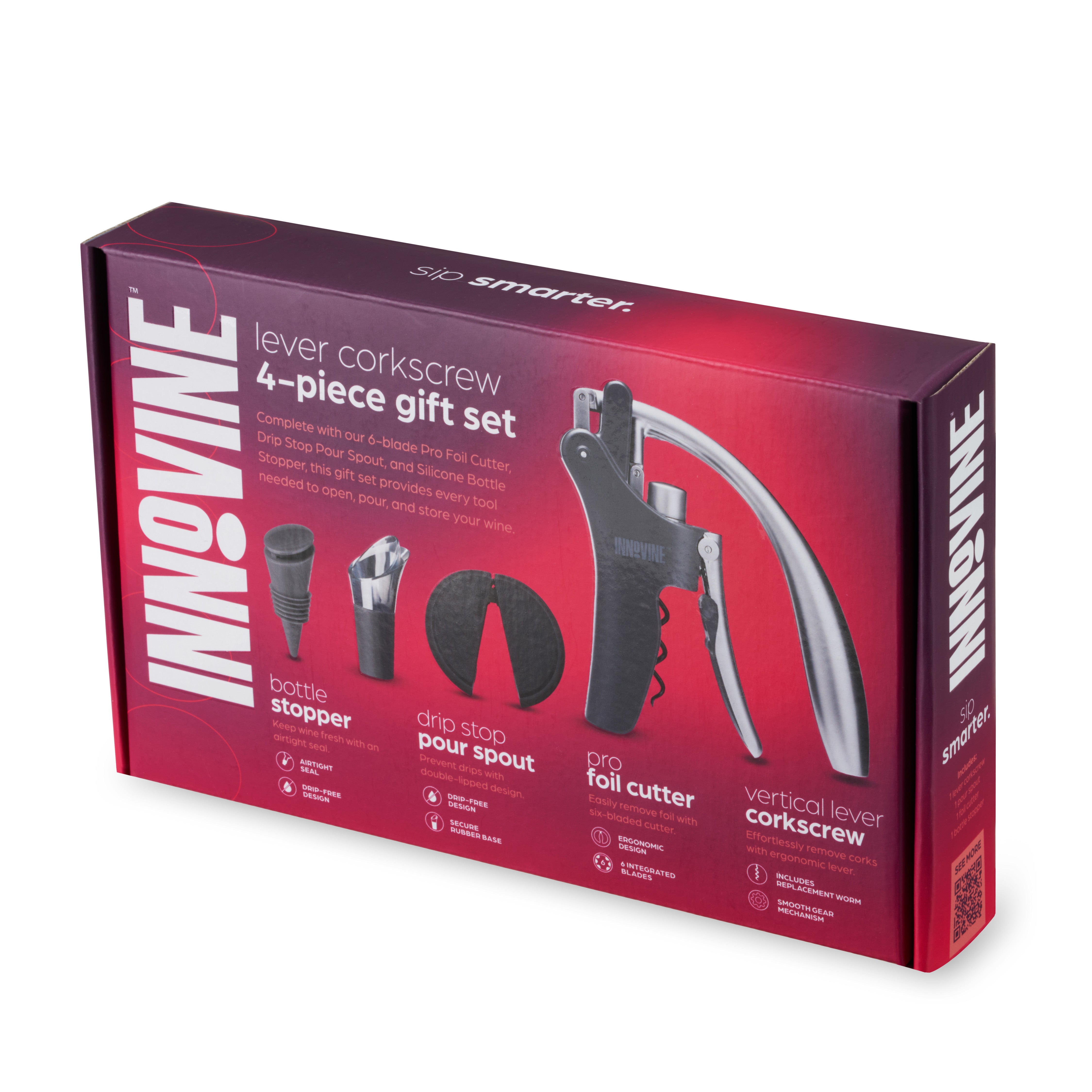 Lever Corkscrew 4-Piece Gift Set