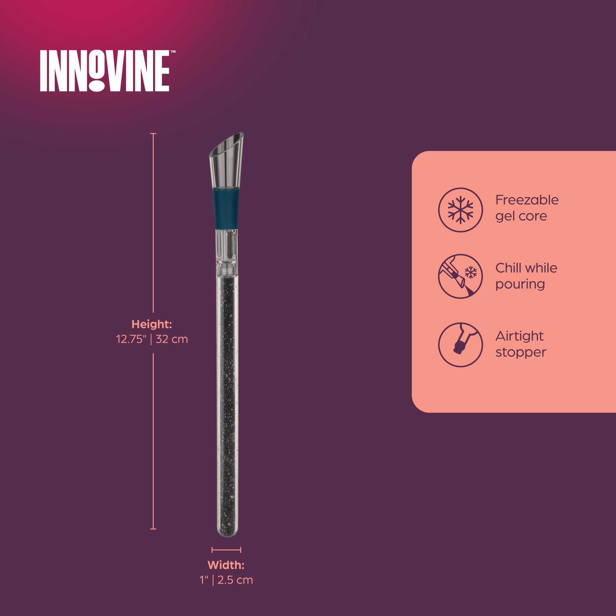 Wine Cooling Wand in Deep Teal