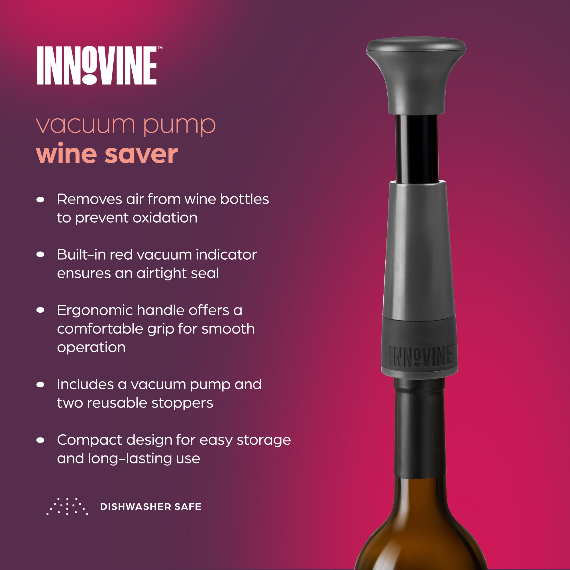Vacuum Pump Wine Saver in Graphite